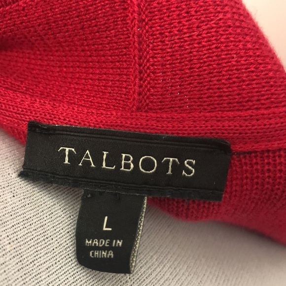 Talbots red open front cardigan size large - Picture 10 of 11